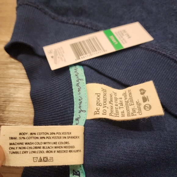 HUE Women's Relaxed Fit Terry V-Neck Sleep Tee - Picture 9 of 10